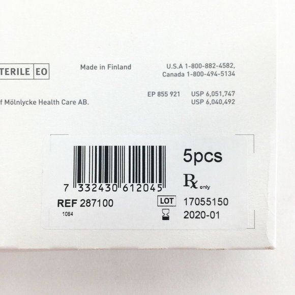 5-Pieces Molnlycke Mepilex Ag 4" x 4" Antimicrobial Soft Foam Dressings 287100 - Picture 4 of 4